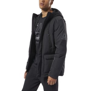 Reebok Outdoor Down Jacke Herren - Schwarz - DE 593-AJC